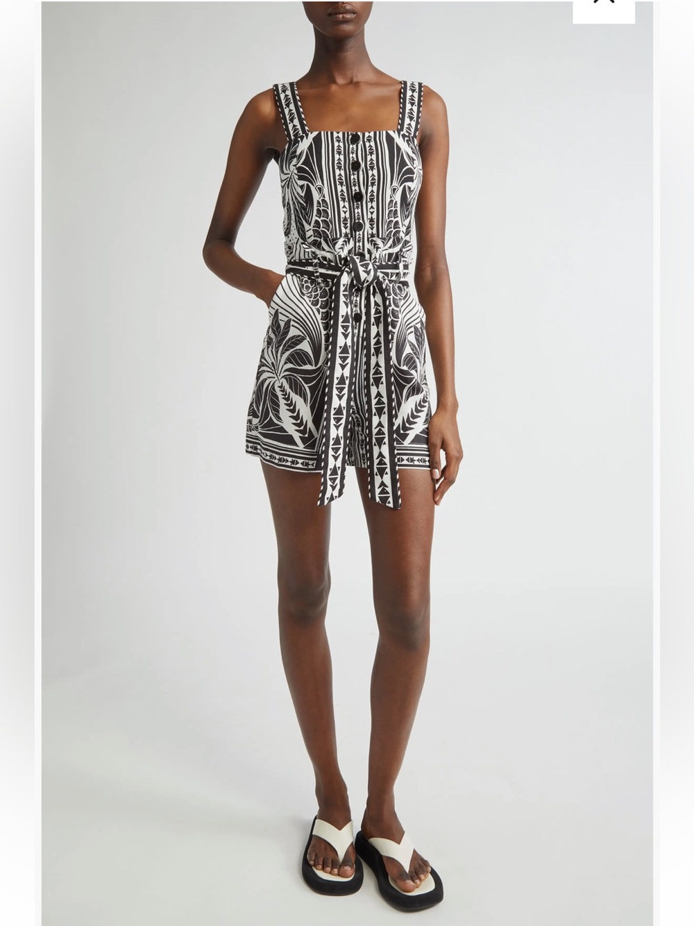 FARM RIO| NWT MONOCHROME ELEGANCE SCARF PRINT ROMPER